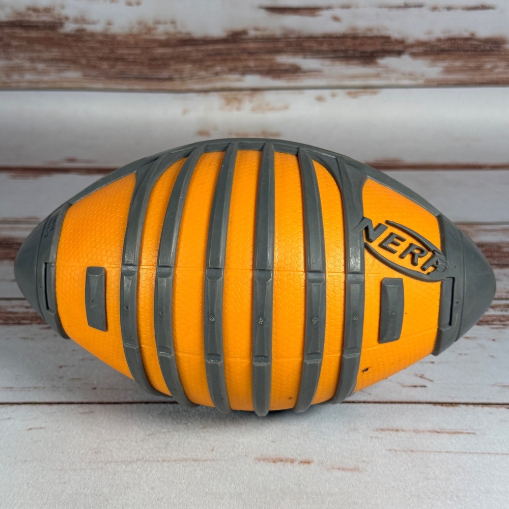 Nerf Weather Blitz Football Orange Grey Textured All Weather Foam Hasbro 2012
